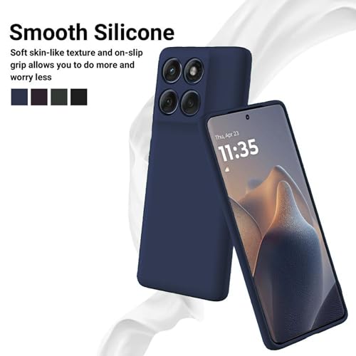 Image of FIRST MART Matte Silicone Back Cover for Motorola Edge 60 Fusion - Blue