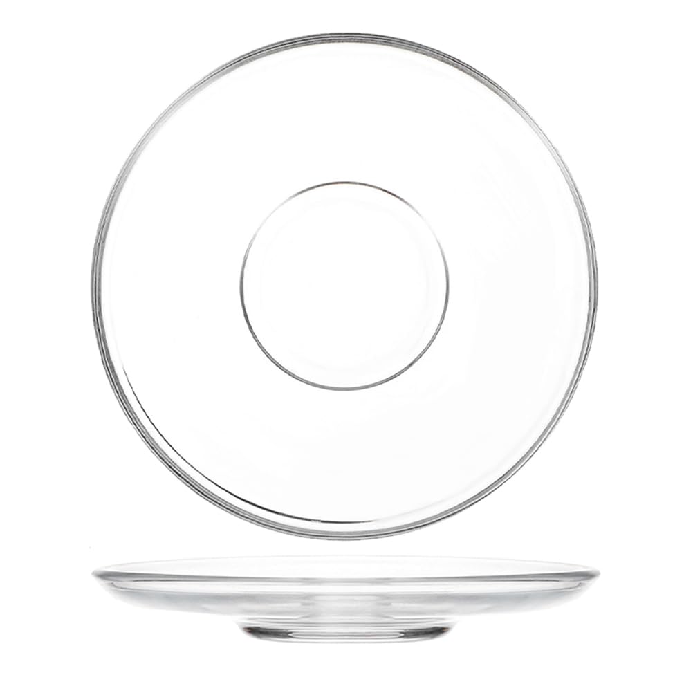 POPETPOP 2Er Set Glasteller Untertassen Ø4.72In Transparent Kleine Dessertteller Und Kaffee Untertasse Für Tee Und Snacks