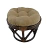 International Caravan Furniture Piece Rattan Ottoman with Micro Suede Cushion
