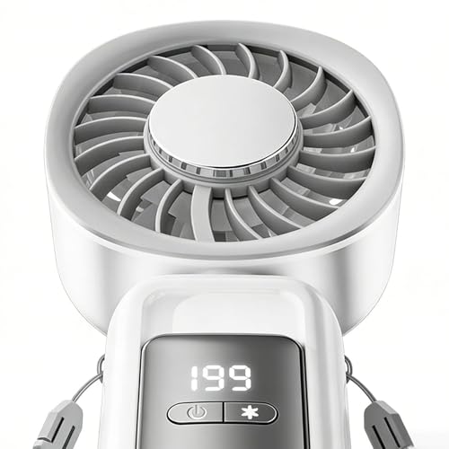 Ventilador Personal Portátil, Recargable y Ajustable con Pantalla LED para Escritorio y Camping 8