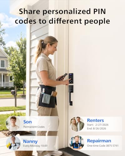 Image of Philips Wi-Fi Smart Lock with Handle, WiFi Keyless Entry Keypad Door Lock with Handle, Front Door Deadbolt Set, Fingerprint Unlock, PIN Code Unlock, Auto Locking, App Remote Control, Bulit in WiFi