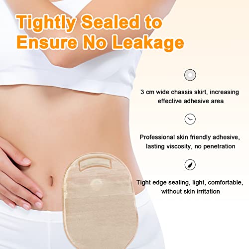 Ceeport 20 Pcs Colostomy Bags, Ostomy Supplies, One Piece Drainable Ostomy Pouch For Ileostomy Stoma Care, Odor Resistant, Cut-To-Fit #TOP1