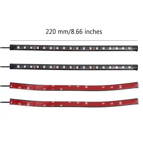 Kit 4 tiras LED RGB pre-cortadas impermeables de 8.66 pulgadas miniatura 2