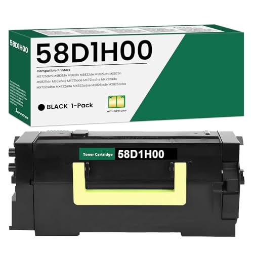 58D1H00 Black High-Yield Toner Cartridge Replacement for Lexmark 58D1H00 Toner Cartridge 58D1000 for MS725 MS821 MS822 MS823 MS824 MS825 MS826 MX721 MX722 MX725 MX822 MX824 Printer Ink