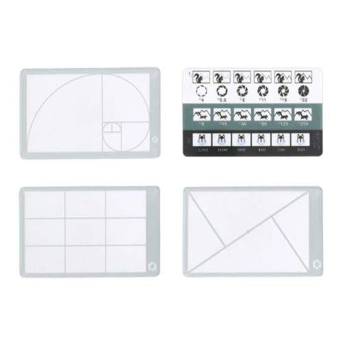 HOBBIESAY 4PCS 4 Styles View Finder Golden Ratio Fibonacci Rule of Thirds Tool View Finder 54x85mm Rectangle Clear Acrylic Golden Ratio Card Photography Painting Drawing Composition Tool