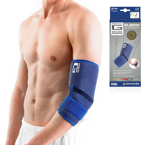Neo-G Ellbogenstütze – bei Epikondylitis, Tennis-/Golferarm, Verstauchungen, Arthritis – Verstellbare Kompression – Medizinprodukt der Klasse 1
