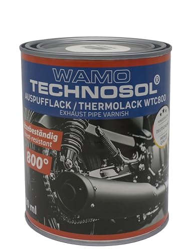 TECHNOSOL Auspufflack Schwarz | 800 C hitzebeständig | Matt | 1 L | für Auspuffanlagen | Motorblöcke | Öfen | schnelltrocknend