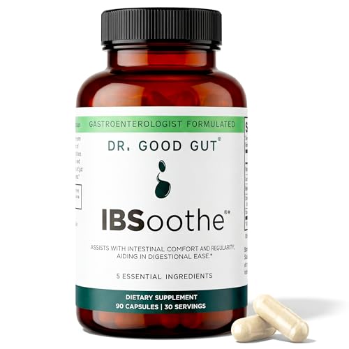 IBSoothe by Dr. Good Gut – Gut Health Supplement for Women & Men with Fiber, Probiotics, Enzymes & Peppermint Oil for Bloating Relief, Digestive Support, IBS Relief & Daily Gut Wellness – 90 Capsules