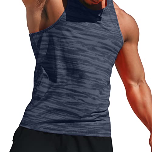 Irovami Camiseta masculina esportiva sem mangas e ajuste solto de secagem rápida.