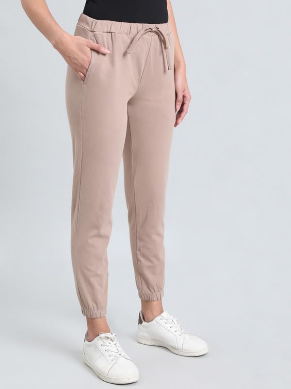 Image of GO COLORS Soft Cotton Blend Joggers Ankle Length for Women| Breathable, Mid Rise