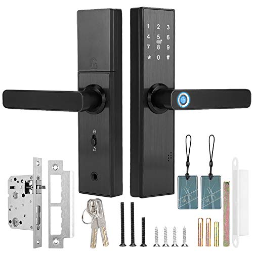 JJ. Accessory Touchscreen Smart Lock WiFi Touch Screen Fingerprint Password IC Card Smart Door Lock with Mechanical Key for Tuya