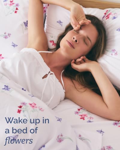 Image of Full 4 Piece Boho Botanical Floral Sheet Set - Breathable & Cooling - Posy