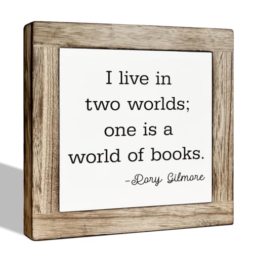 Farmhouse Wood Sign, Wooden Box Sign Plaque, Freestanding Reading Sign, Book Lover Home Decor, Study Decor, Library Decor Art, Book Worm Gift, I Live In Two Worlds: One is A World of Books Sign Farmhouse Wood Sign, Wooden Box Sign Plaque, Freestanding Reading Sign, Book Lover Home Decor, Study Decor, Library Decor Art, Book Worm Gift, I Live In Two Worlds: One is A World of Books Sign