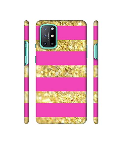 Image of Amazon Brand - Solimo Designer Golden Stripes 3D Printed Hard Back Case Mobile Cover for OnePlus 8T