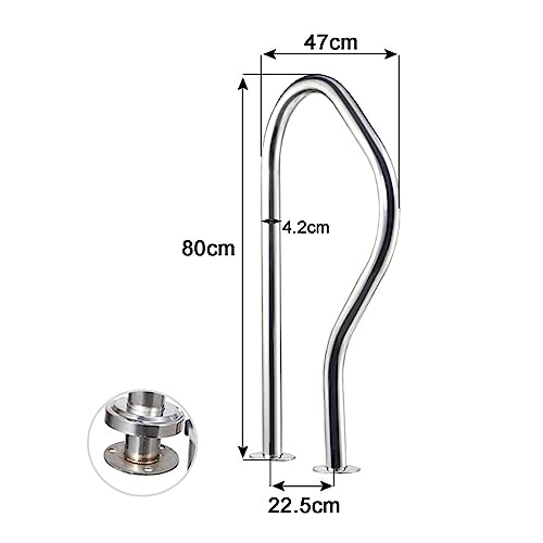 Barandal de piscina de acero inoxidable, 3 curvas, seguro miniatura 5