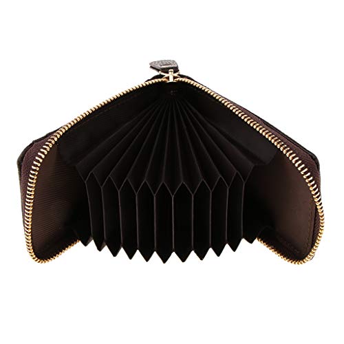 Fityle Zíper Unisex Organ Card Bag PU Leather Card Package Carteira De Crédito Com Identificação RFI