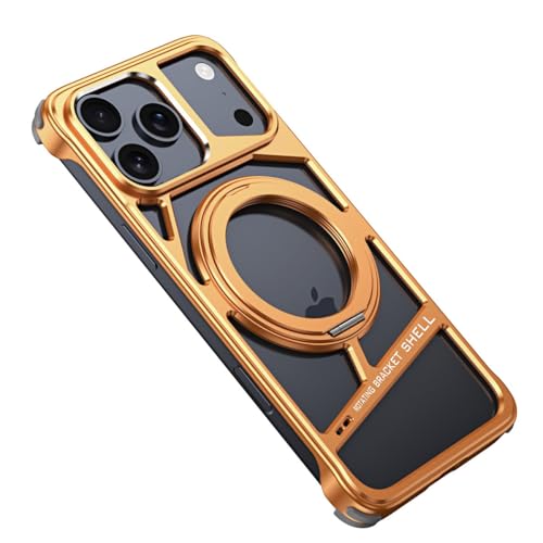 Coque iPhone 17 Pro orange magnétique métal pour charge sans fil rapide