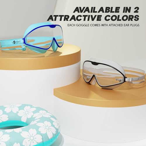 Image of KONEX Swimming Goggles | Kids | Big Frame | UV Lens | Anti-Fog | Blue