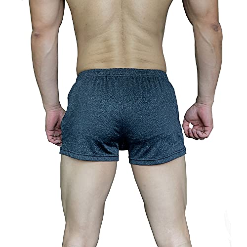 Lehmanlin Men's Bodybuilding Shorts 3 Inch Inseam Workout Training Muscle Short Shorts Stretch Quick Dry(Black-2Xl) #TOP2