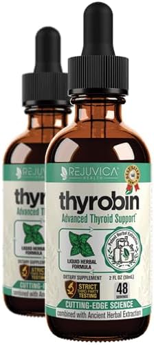 Thyrobin Thyroid Support Supplement with Iodine from Kelp - Herbal Liquid Formula Designed to Support a Healthy Thyroid