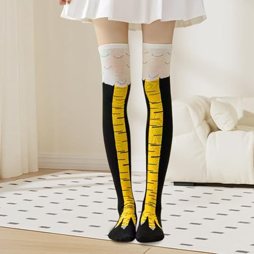 1 Paar Hühner Socken,Chicken Leg Socks,Personalisierte Huhn Kostüm Damen Witzige Geschenk,Lustige Hühnerfüße Strümpfe Knee High Socks,Erwachsene Herren Funny Geschenke,für Kindersocken Hühnersocken