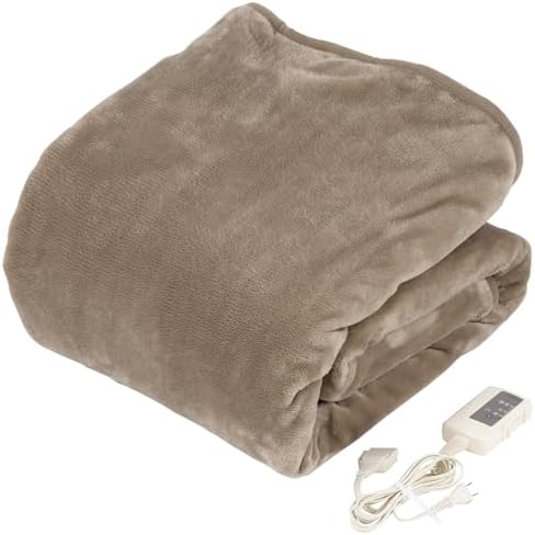 （04:30時点） Mofua 電気毛布 洗える 掛け敷兼用 188×130cm ダブル 両面フランネル 温度調節無段階 ダニ退治 頭寒足熱配線 モフア MFB551H-H