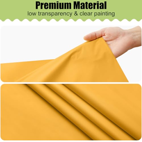 Image of Smiry Disposable Table Cloth 3 Pack, 54 x 108 Inch Waterproof Plastic Tablecloth, Decorative Rectangle Table Covers for Party, Birthday, Picnic, Mustard Yellow