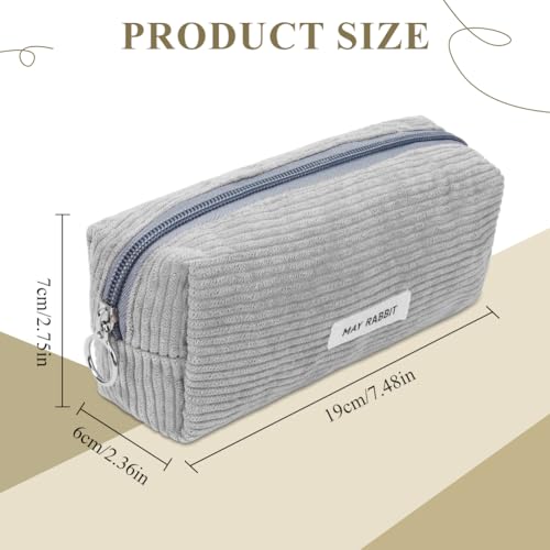 OFFCUP Pencil Case, Corduroy Pencil Pouch, Cute Stylish Simple Pen Bag with Practical Zip - Image 2