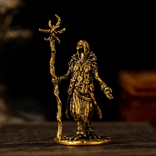 Estatua de mago halcón de latón macizo CHOVY miniatura 1