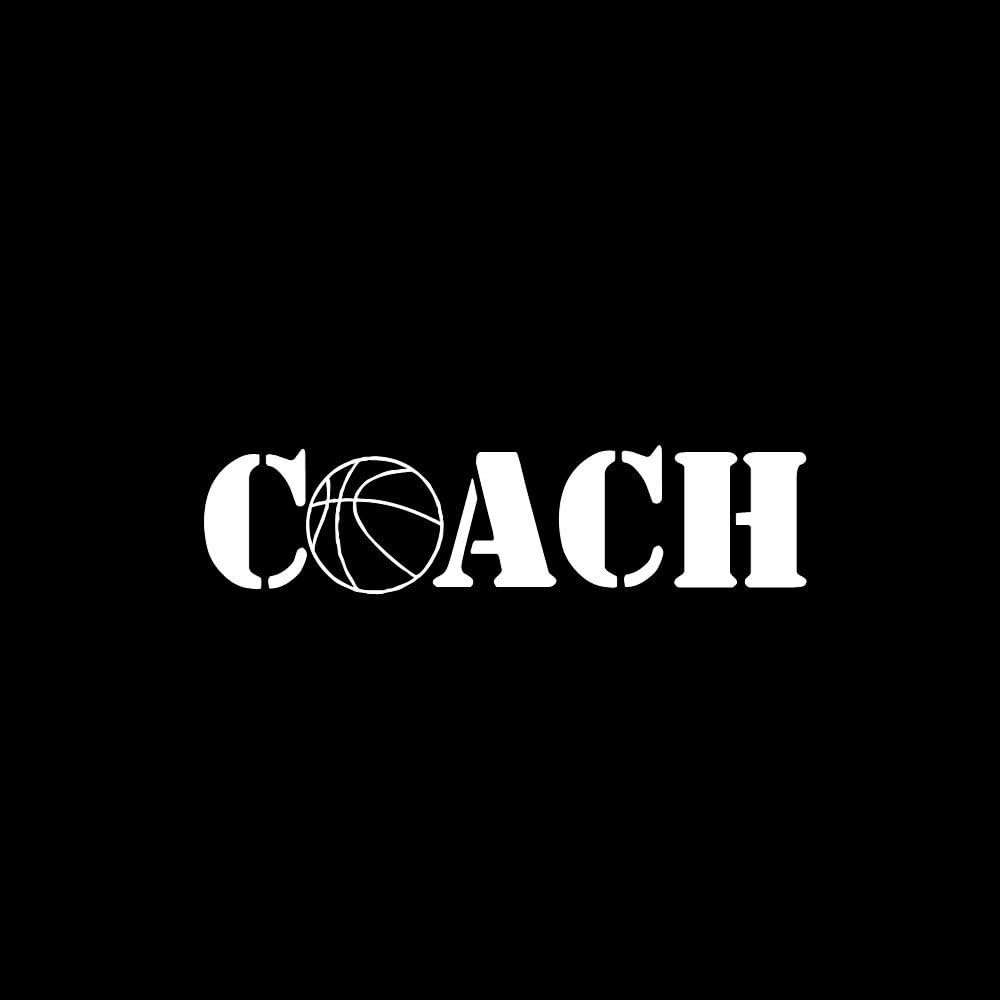 COACH Basketball Coach BBALL 11" (color: WHITE) Vinyl Decal Window Sticker for Cars, Trucks, Windows, Walls, Laptops, and other stuff.