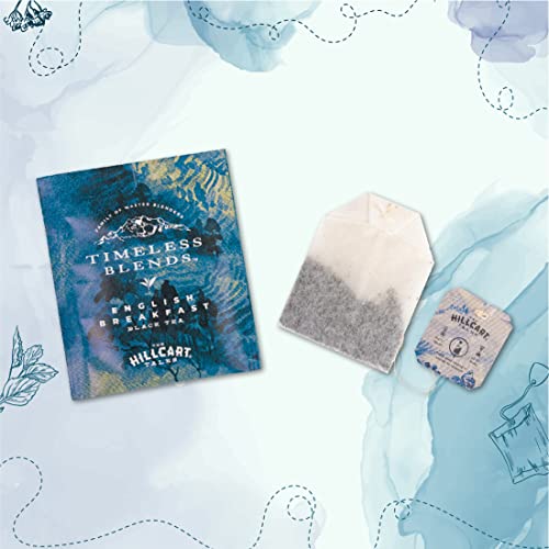 Image of Timeless Blends by The Hillcart Tales English Breakfast Tea Bags 100 Pieces, Premium Black Tea Leaves English Variety, Double Chamber Stapleless Blend of Assam, Ceylon and Kenya Teas, 200 gms