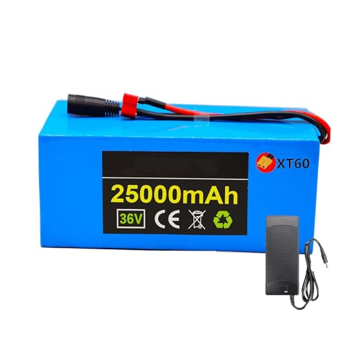 XSDAJSD Batería de Bicicleta eléctrica de 36 V, 10 Ah, 14 Ah, 20 Ah y 25 Ah, de Litio, para Motocicleta y Scooter, de 200 W a 1000 W.