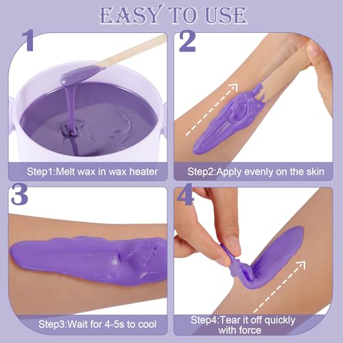 Image of PURPLESKY 5lbs Hard Wax Beads Bulk, Professional Hair Removal Wax Kit for Coarse Hair & Sensitive Skin, Low Temperature, Microwavable, Painless Brazilian, Bikini, Face, Leg, Body Home Use, Purple