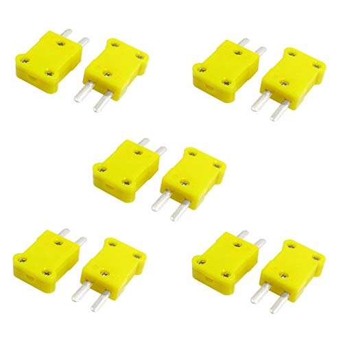 New Lon0167 10 Pcs Yellow Plastic Shell 2 Terminals Connector Thermocouple Plug(10 Stück gelbe Kunststoffschale 2 Anschlüsse Stecker Thermoelement Stecker
