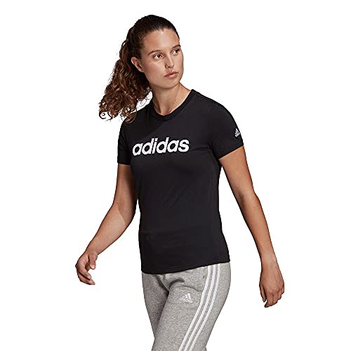 adidas Damen Essentials Slim Logo T-Shirt, Black/White, 2XL