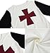 Enjoybuy Mens Medieval Crusader Knights Templar Tunic Costumes Renaissance Halloween Surcoat Warrior Black Plague Cloak Cosplay Top, L-burgundy, XX-Large