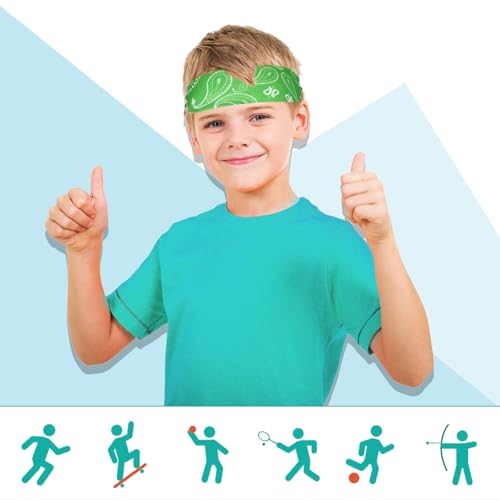 Fumwase 10 faixas de cabelo atléticas para meninos, 40,64 cm, faixas elásticas para absorção esporti