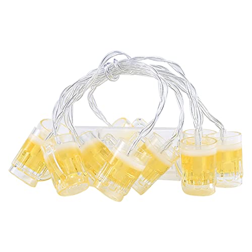 Guirnalda de luces 3D para taza de cerveza, decoración del día de San Patricio, taza de cerveza grande, luces navideñas para fiesta, cafetería, graduación, decoración de fiesta