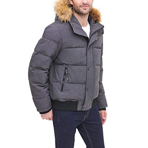 Image of Tommy Hilfiger Men's Arctic Cloth Quilted Snorkel Bomber Jacket (Standard and Big & Tall)