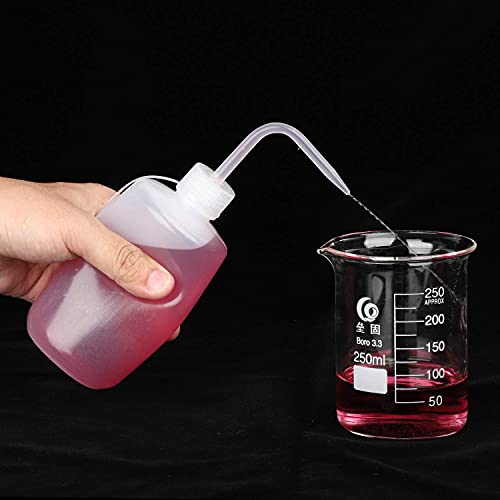 Hyber&Cara Safety Wash Bottle 3Pcs 250Ml Plastic Squeeze Bottle With Cap For Lab Plant Watering Tattoo Wash Bottle With 1Pc Silicone Funnel thumb #5