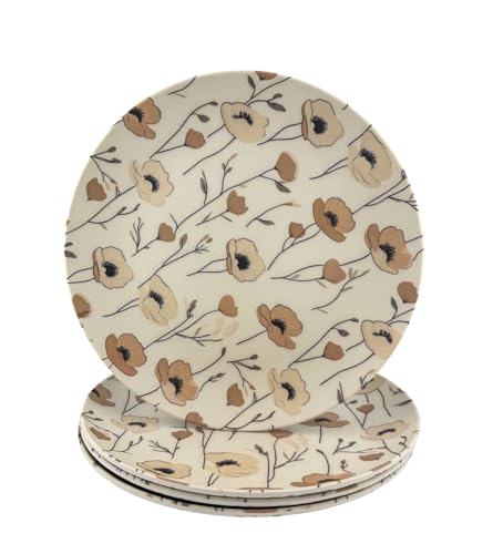 Bamboo Fiber Plates, Reusable 4 Pack Dinner Plates, Eco-Friendly, Sustainable,