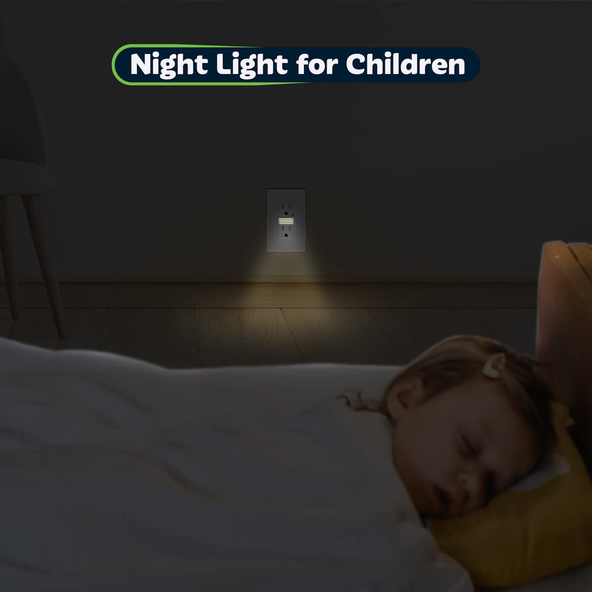 TOPGREENER LED Guide Light Receptacle with Automatic Daylight Sensor, Night Light Decorator Wall Outlet, Wall Plates Included, 15A Tamper-Resistant Receptacle, Warm White LED, TGL215TR-W-6PCS, White