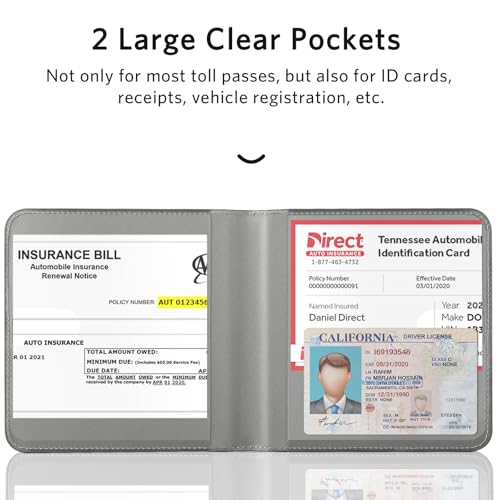 Image of CoBak Car Registration and Insurance Holder - Vehicle Glove Box Car Organizer, Auto Truck Comparment Accessories Case for Essential Document, Driver License, Cards (Sunflower)