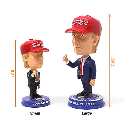 President Trump Bobblehead Maga Hat 45 2020 Re-Election Classic Red Tie And Thumbs Up For Car, Desk, Office (Small) #TOP4