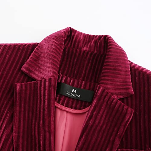 YUNCLOS Womens Velvet Blazer Jacket Slim Fit 1 Button Casual Lapel Office Dress Coat3