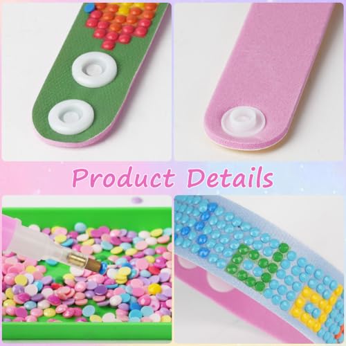 AUAUY 6 Stück Diamond Painting Kinder Armbänder, Geschenk Mädchen 6 7 8 9 10 Jahre, Armbänder Bastelsets Kinder Selbst Machen Geburtstagsfeier, Geschenke für Mädchen Spielzeug ab 6 Jahre Geburtstag