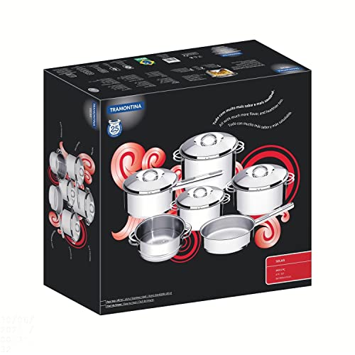 Jogo de Panelas Fundo Triplo, Tramontina, Solar 65500040, Inox