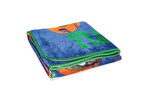 Image of Jay Franco Plush Throw Blanket - 46 inch x 60 inch Inches Kids Hero Soft & Cozy Fleece Throw for Bedroom & Couch Decor, Official Licensed Product, Blue - Teenage Mutant Ninja Turtles