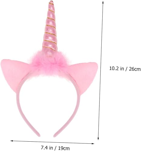 Miniatura 5 de FOMIYES 1 diadema de unicornio iluminada para niñas, bandas elásticas para el cabello, diademas para el día del cabello, diadema de orejas de cuerno