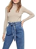 einfarbiger Rollkragen Pullover für Damen